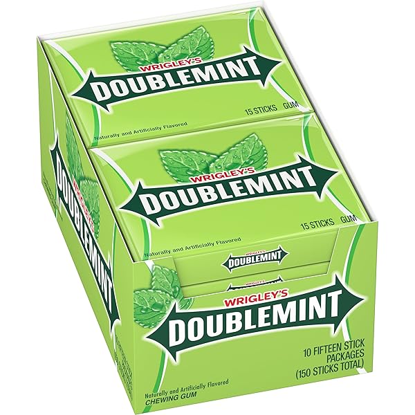 WRIGLEY’S DOUBLEMINT MINT GUM CHEWING GUM BULK PACK, 15 STICK (PACK OF 10)
