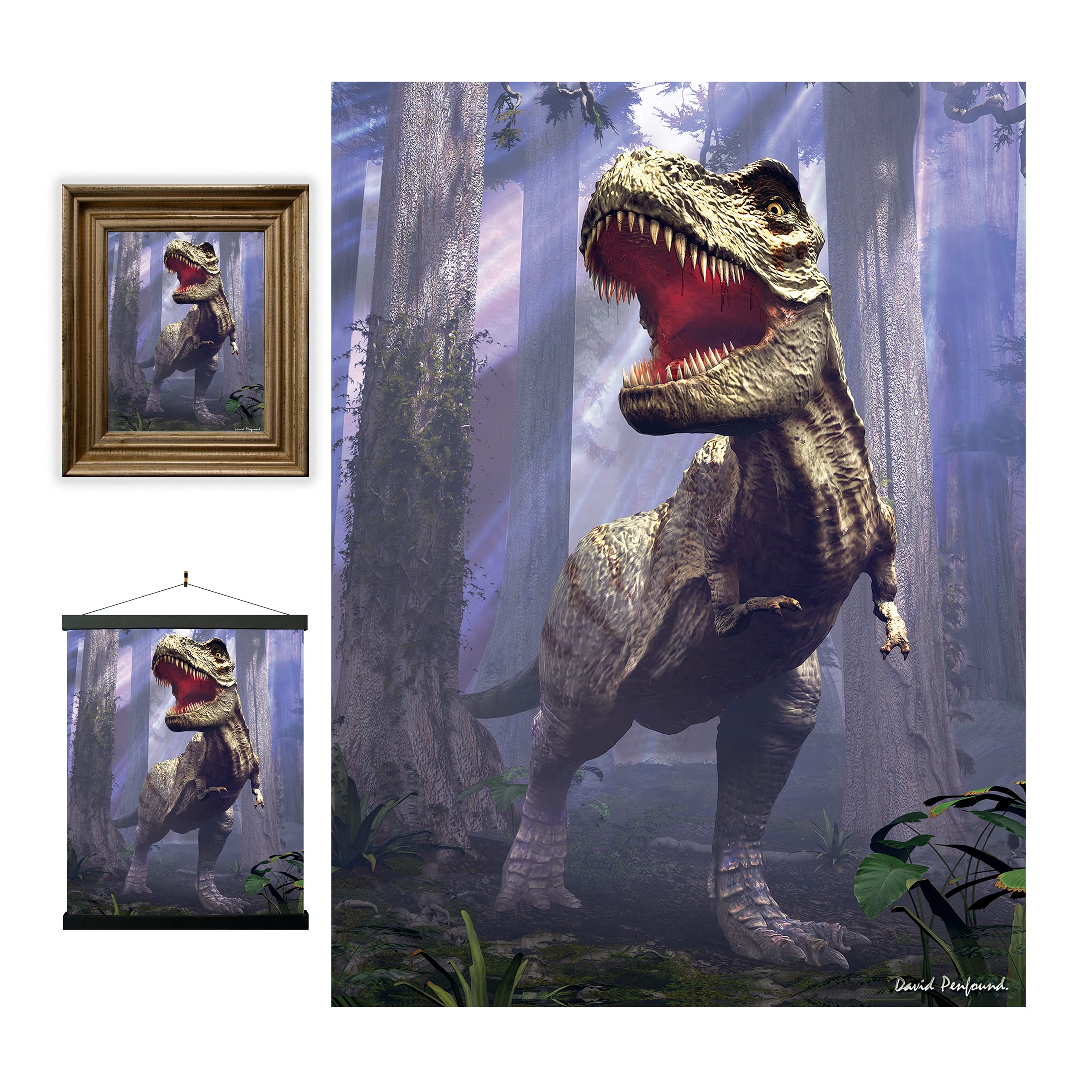 3D LiveLife Lenticular Wall Art Prints - T-Rex Scene from Deluxebase. Unframed 3D Dinosaur Poster. A perfect wall filler. Original artwork licensed from renowned artist, David Penfound — image 1
