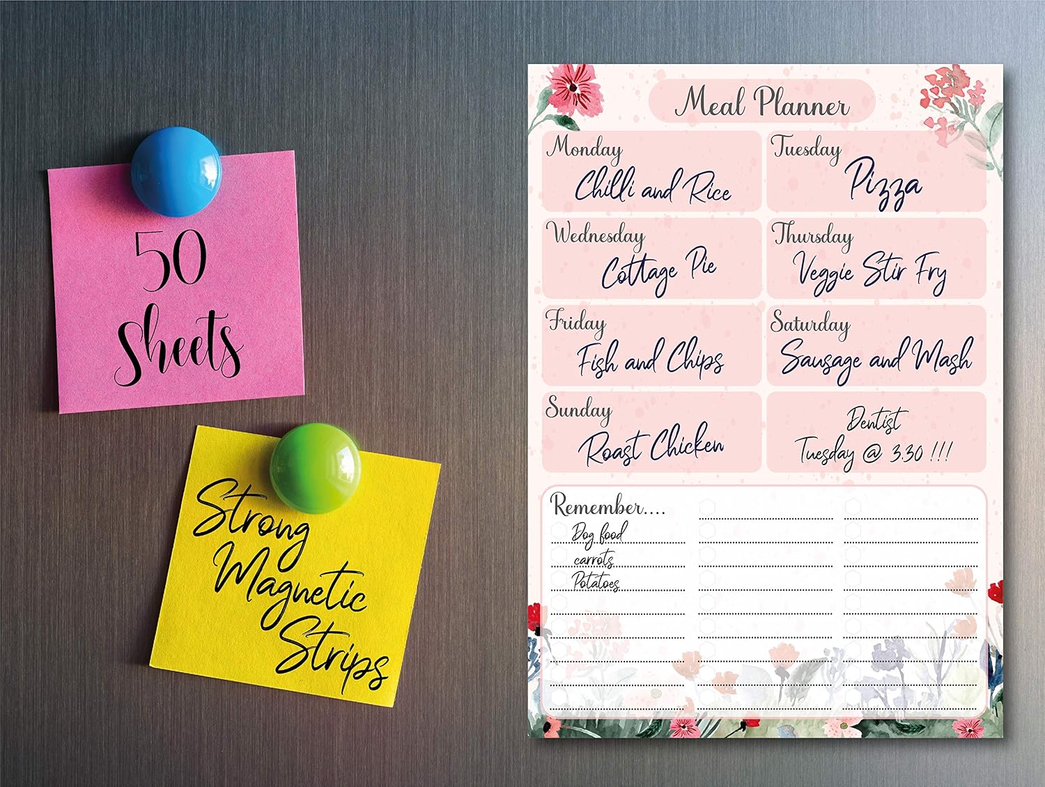 Magnetic Weekly Meal Planner Notepad with Shopping List/to Do List – A5 ...