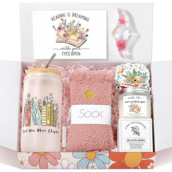 Sweetude 4 Pcs Book Lovers Gifts Sets Include Book Tote Bag, Bookworm Bracelet With Wish Card, Canvas Makeup Bag, And Bookish Keychain For Women Readers Books Lover Gifts - View #2