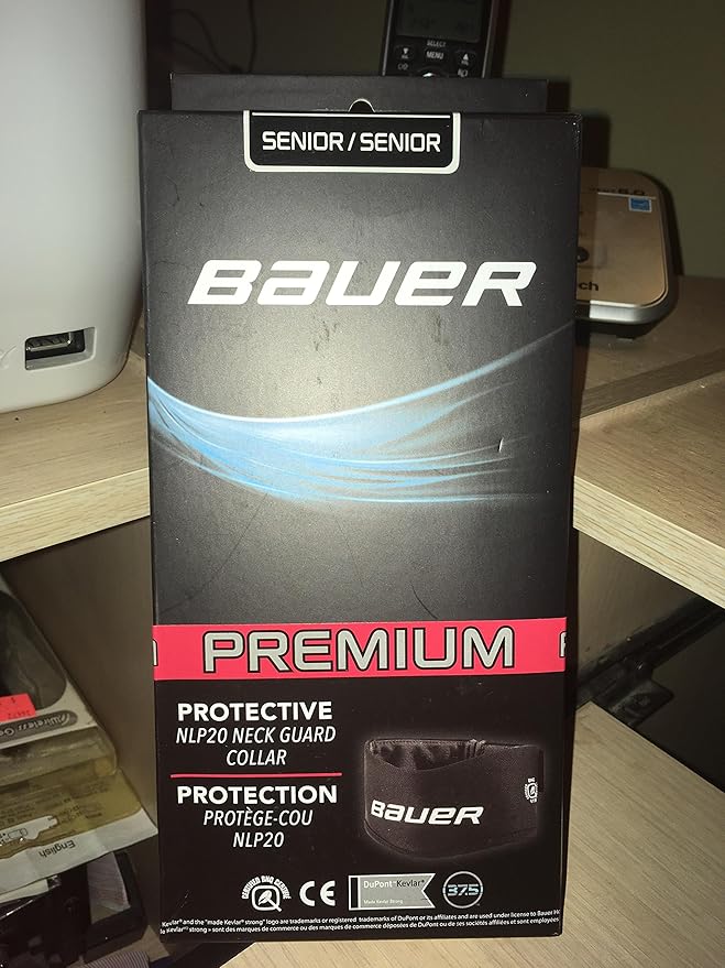 Bauer Senior NG NLP7 Core Neck Guard Collar, Black, Protective Gear