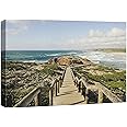 wall26 Canvas Print Wall Art Coastal Boardwalk Path Ocean View Photography Realism Bohemian Scenic Relax/Calm for Living Room, Bedroom, Office - 12"x18"
