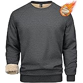 MAGCOMSEN Men's Sweatshirts Sherpa Lined, Heavyweight Fleece Pullover, Warm Crewneck Winter Sweatshirt