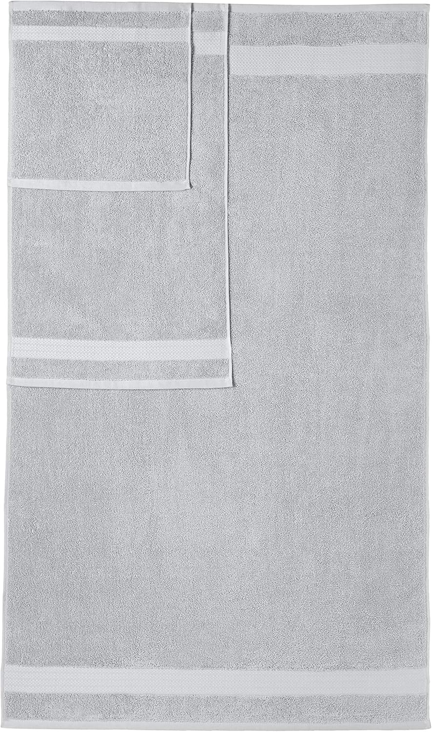 Basics 6 Piece Performance Bath Towels Set - Soft Silver: Home & Kitchen