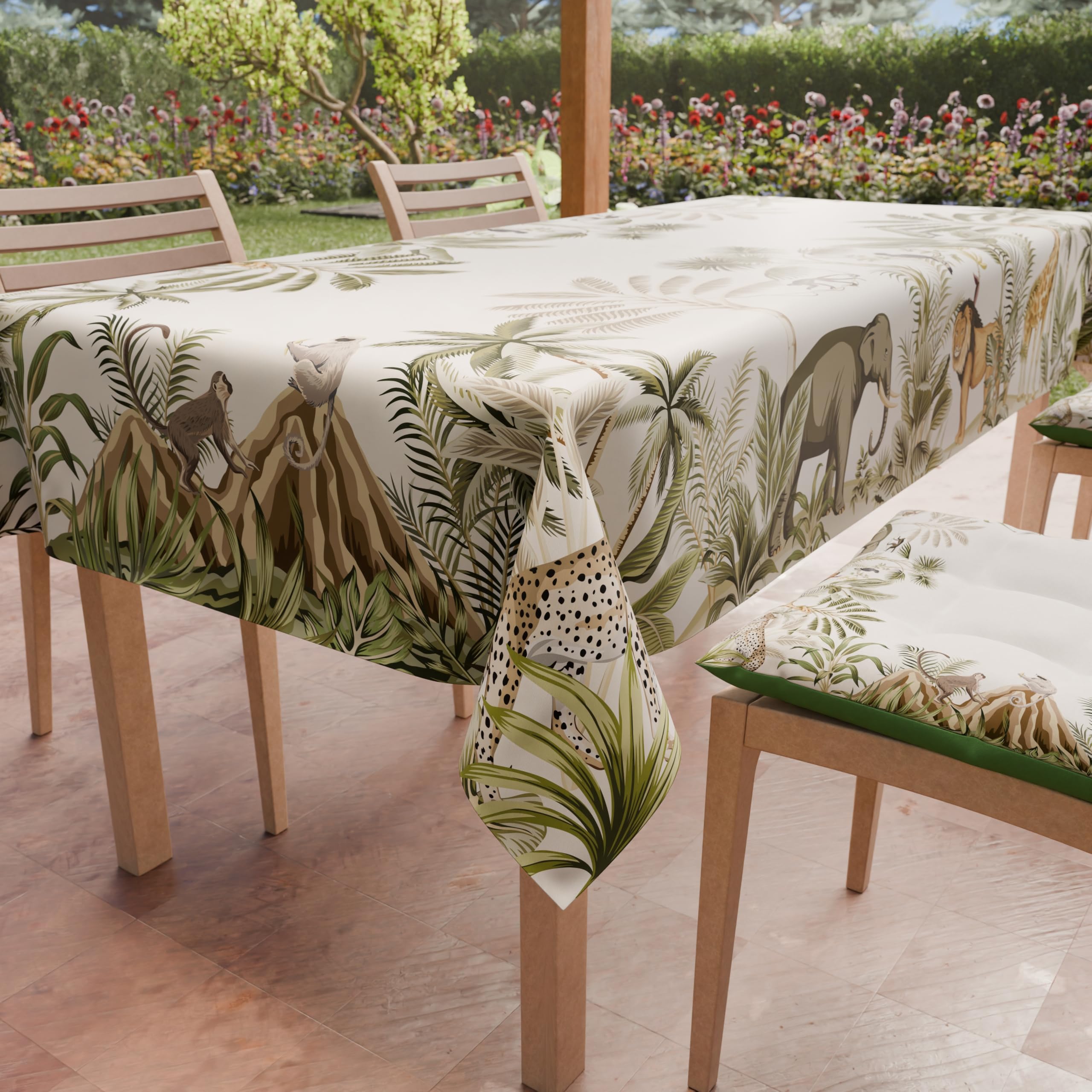 PETTI Artigiani Italiani - Stain Resistant Rectangular Tablecloth Kitchen Savana Design X6 Seater (140 x 180 cm) 100% Made in Italy — image 1