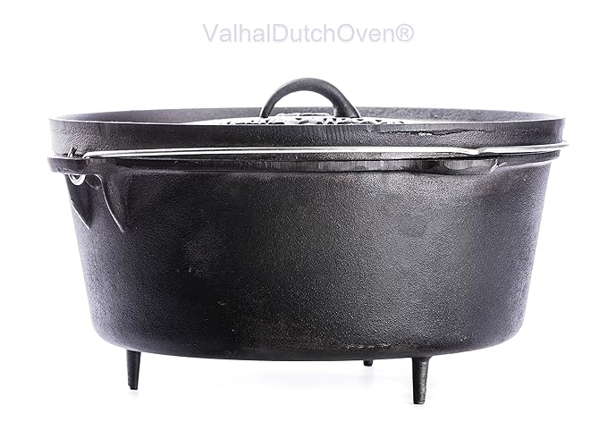 backofen niederländischen (Dutch Oven) aus Gusseisen - Cap. 13 LT Gusstopf, Bräter Feuertopf Schmortopf Camp Oven für Gasgril