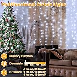 Ollny Curtain Fairy Lights 300LED 3x3m Waterfall Mains Powered Remote 8 Modes view 6