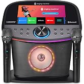 Singing Machine Karaoke Machine Screen, WiFi, Music Apps, 2 Microphones | Portable Karaoke Speaker for Adults &amp; Kids, Ideal for House Parties, Compatible with YouTube &amp; Spotify