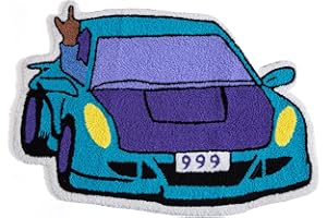 LAKEA Enthusiast Racing Car Shaped Tufting Rug Boy Living Room Bedroom Decor Carpet Embroidered Non-Slip Floor Mat Doormat Home Decor (29.5X19.7inch)（Brown Hand）