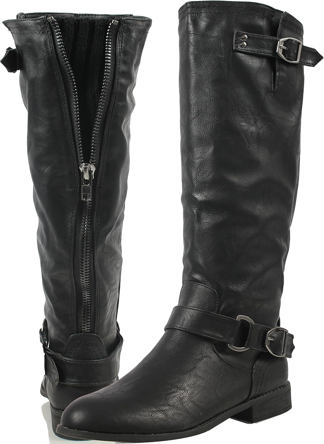 back zipper riding boots