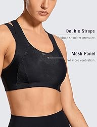 SYROKAN Sports Bras for Women High Support Mesh