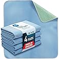 MED PRIDE Reusable Washable Underpads 34x36 Pack of 4, Durable High Absorbency Leakproof Bed Pads for Incontinence Adults Women