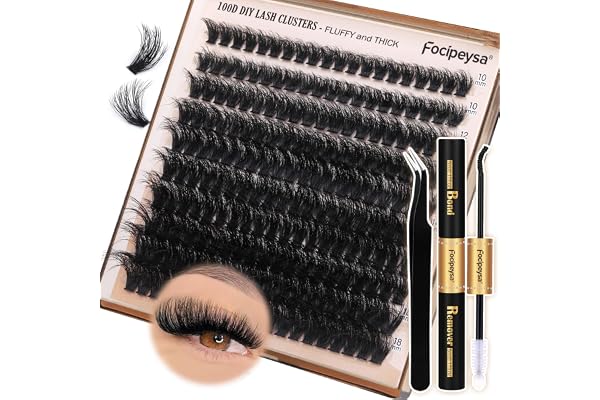 Fluffy Eyelash Extension Kit Volume Lashes Clusters Kit 10-18mm Individual Eyelashes Clusters 100D DIY Lashes Extension Set 2