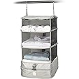 S3 THE BRAND Hanging Luggage Organizers for Suitcase - Collapsible Packing Cubes with Shelves Made for Easy Traveling, Great Organization System, Carry-on Luggage Closet - Small