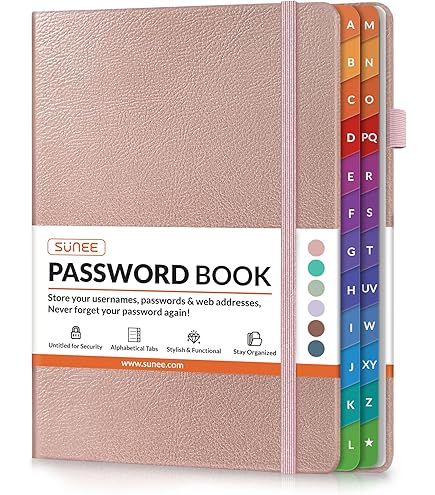 Libreta De Contraseñas Molekaus Libro De Contraseñas Con Pestañas Para Guardar Contraseñas Con Espacio Adicional Para Cambiar Contraseña. Cuaderno Cuaderno De Contraseñas