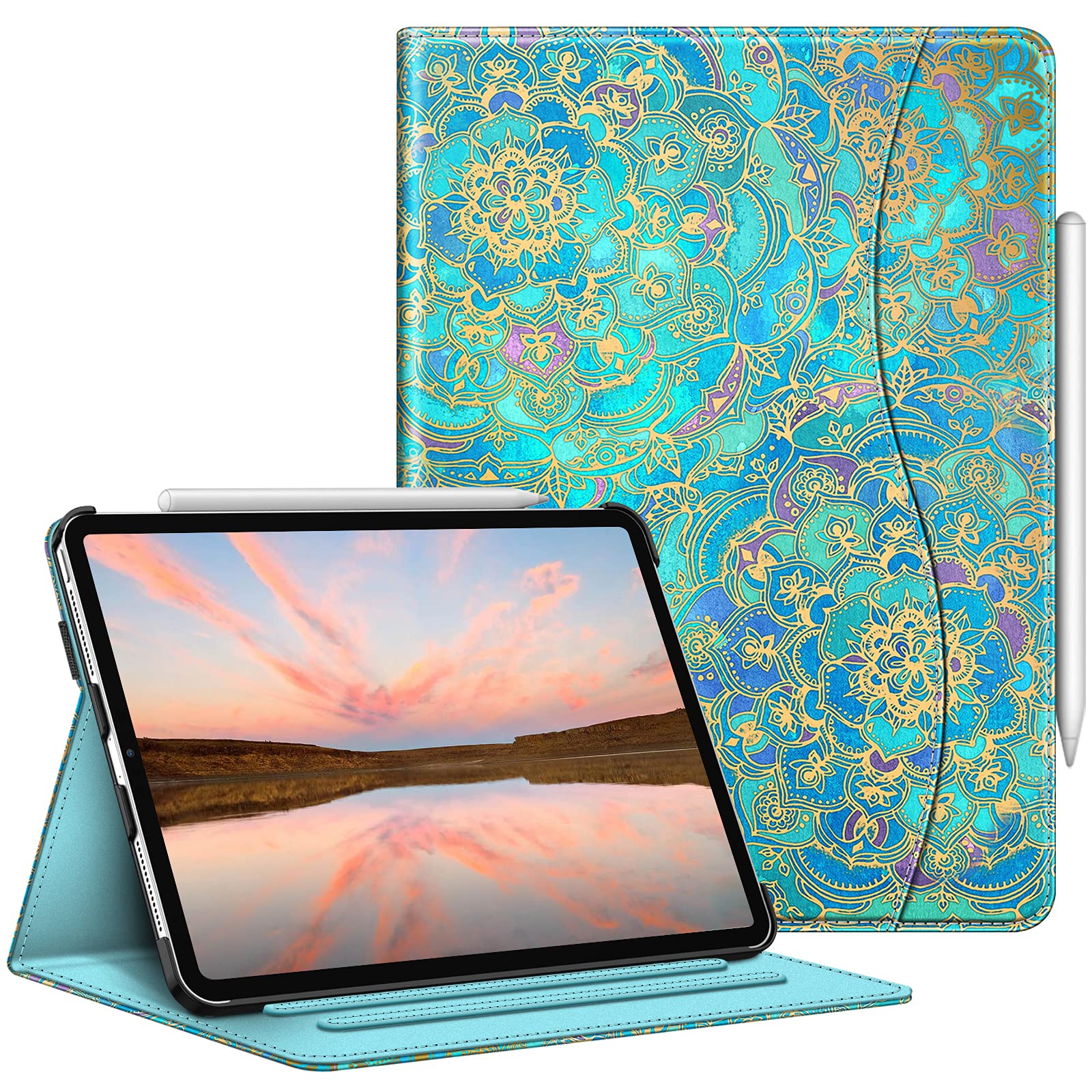FINTIE Case for iPad Pro (11-inch, 2022-2018) [Not for 2025 iPad 11] - Multi Angle Folio Cover with Pencil Holder & Pocket, Auto Wake/Sleep, Shades of Blue — image 1