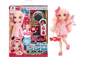 Rainbow High Creative Crystals Bella - Pink 11” Fashion Doll with Crystal Accessory Make It Kit, Ring for You, DIY, Crafts, Resin Play, Kids Gift 8+