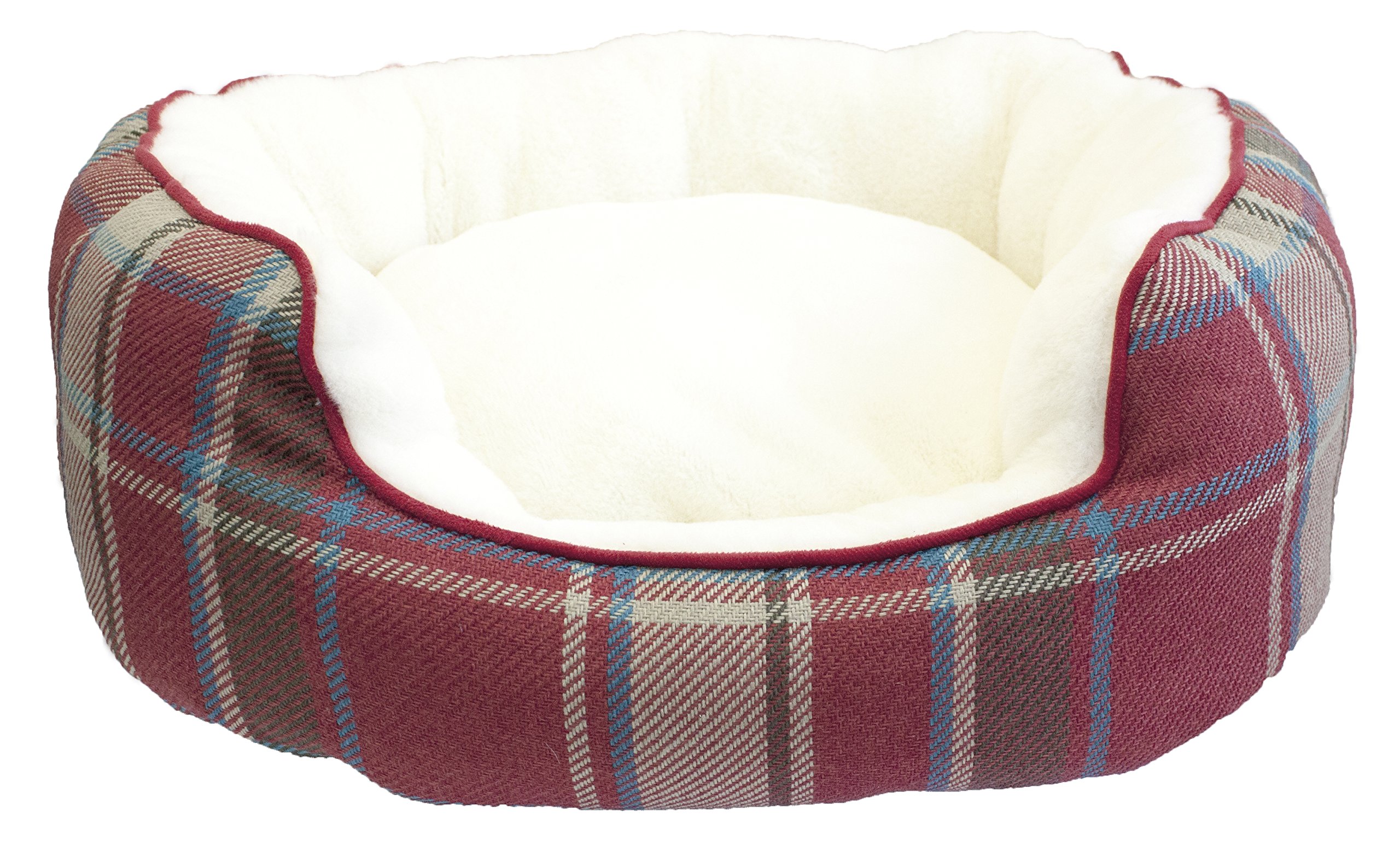 Festive Collection Christmas Oval Bed for Dogs, Small/Medium, White