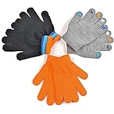 3 Pairs of Cute Dinosaur Gloves for Children, Winter Warm Full Finger Gloves, Suitable for Outdoor and Indoor Use By Boys and Girls