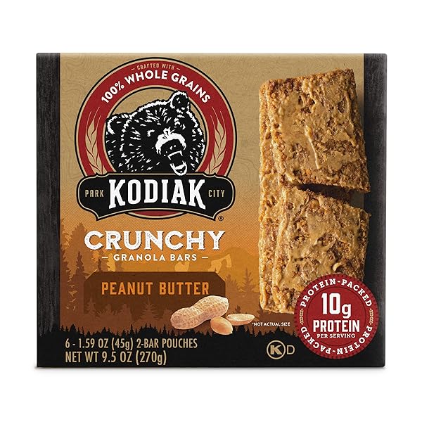 KODIAK CRUNCHY GRANOLA SNACK BARS, PEANUT BUTTER, HIGH...