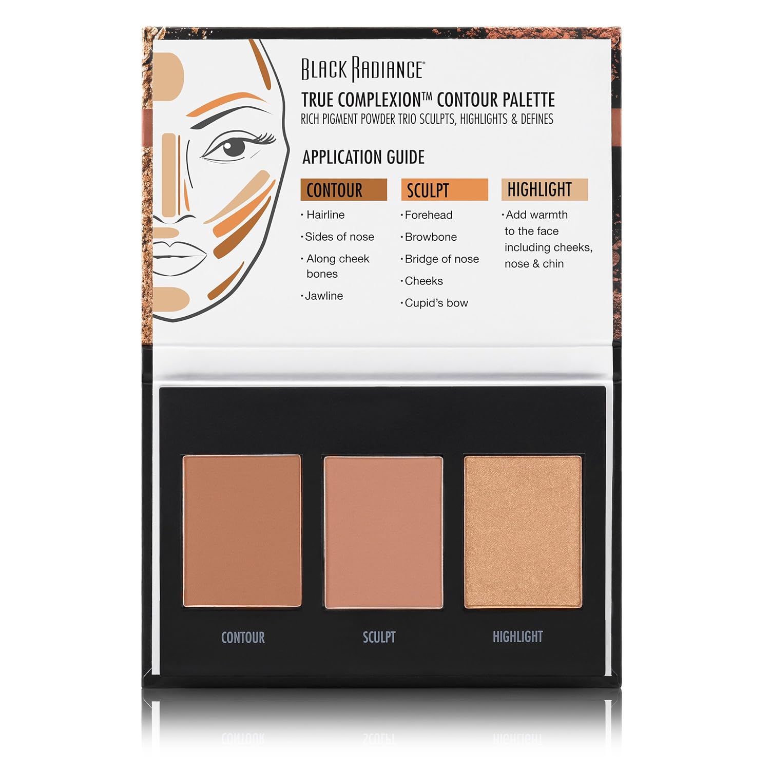 Black Radiance True Complexion Contour Palette, Light to Medium, 0.38 Ounce : Beauty