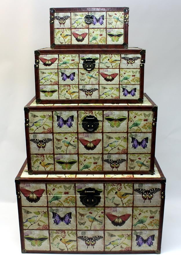 Wooden Butterfly Storage Chests (Small) Amazon.co.uk Kitchen & Home