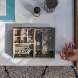 Stackers Olive Green Valet Tray with Acrylic Display Lid - Organiser view 2