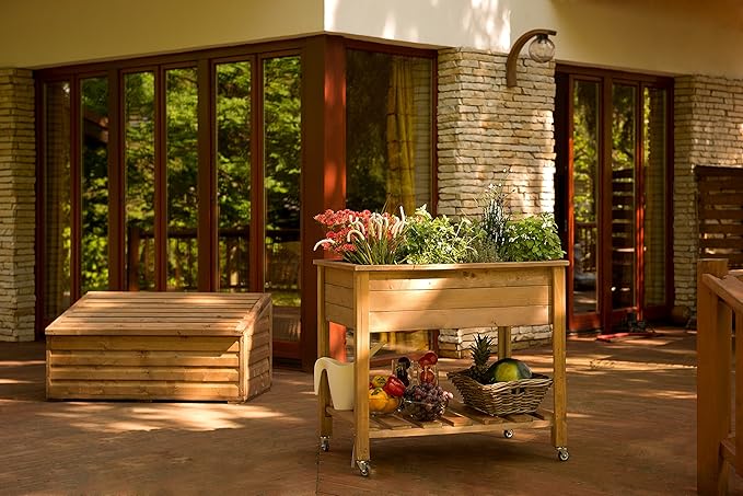 Jardín Verde - Huerto urbano Mesa de cultivo de madera (abeto ...