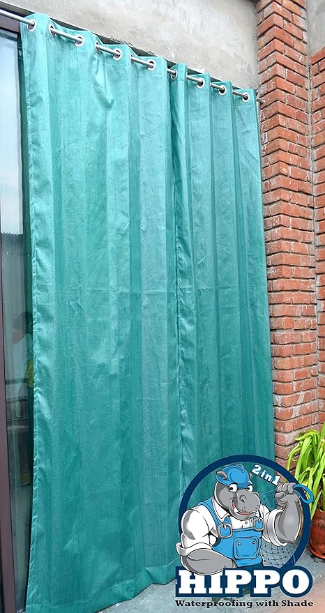 Buy Hippo Decorative 2 In 1 Waterproof Rain Outdoor Curtains