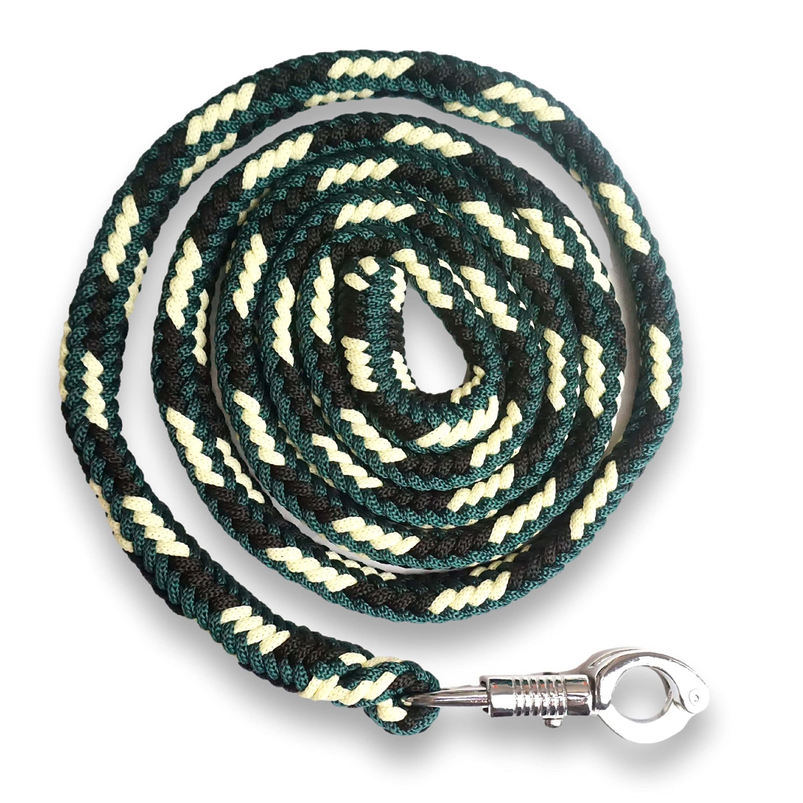 Lead Rope Horse Tie Rope for Horses with Sturdy Panic Hook Length 2 m Many Colours (Dark Green / Black / Cream)