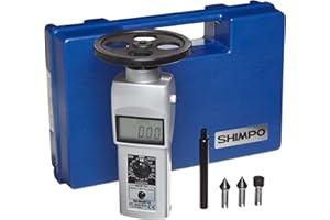 Shimpo DT-105A-S12 Handheld Tachometer with 12" Wheel, LCD Display, 0.10 - 25000rpm Range