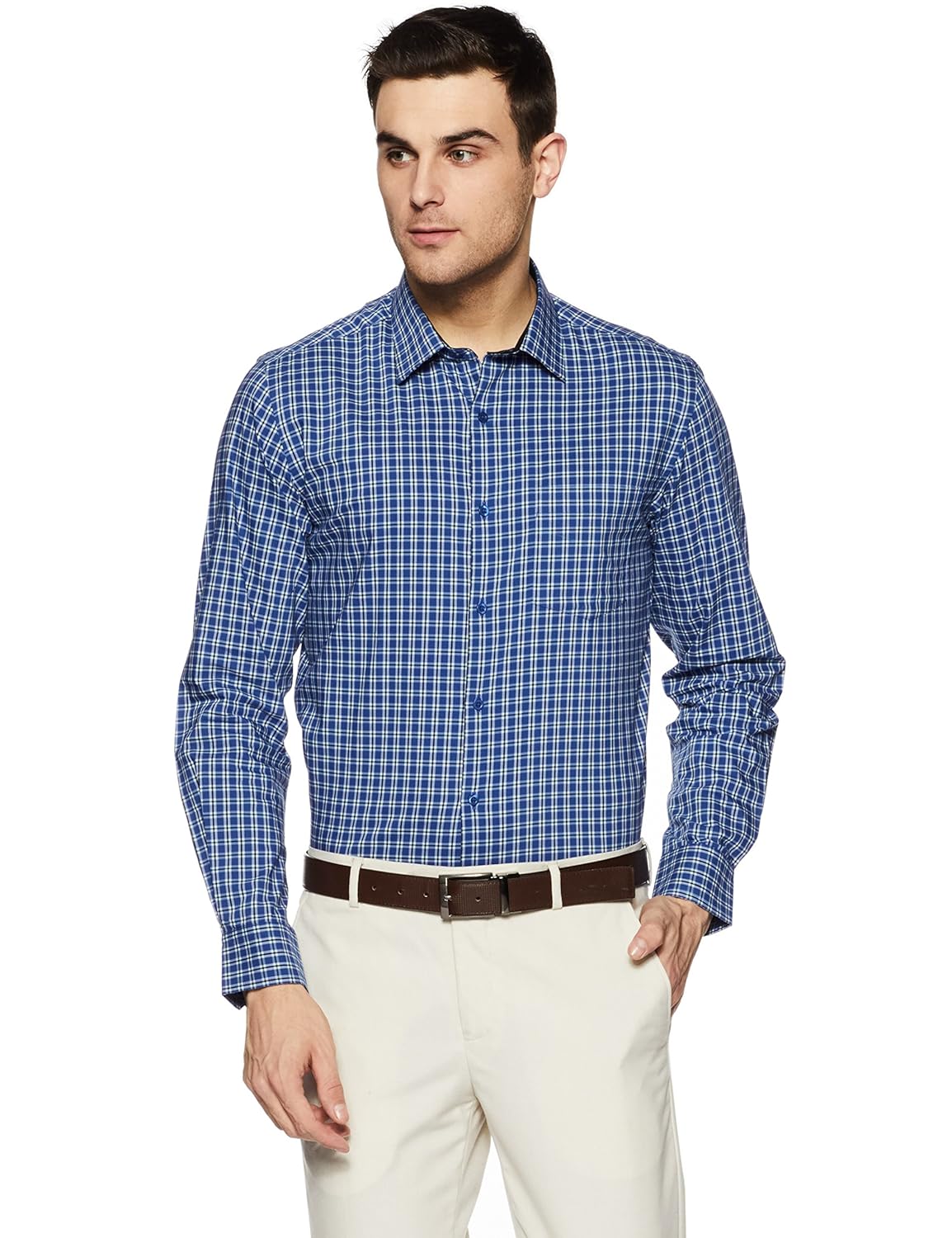 diverse men's checkered slim fit formal shirt