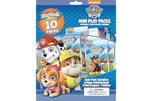 Nickelodeon PAW Patrol Mini Coloring Book 10 Pack Play Pack with Μіnі Coloring Book, 2 Mіni Crayons, & Sticker Bendon 41885