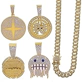 GuoShuang men big Rhinestone iced out cuban chain with pendant,cool necklace for men hip hop jewelry 24 INCH Chain