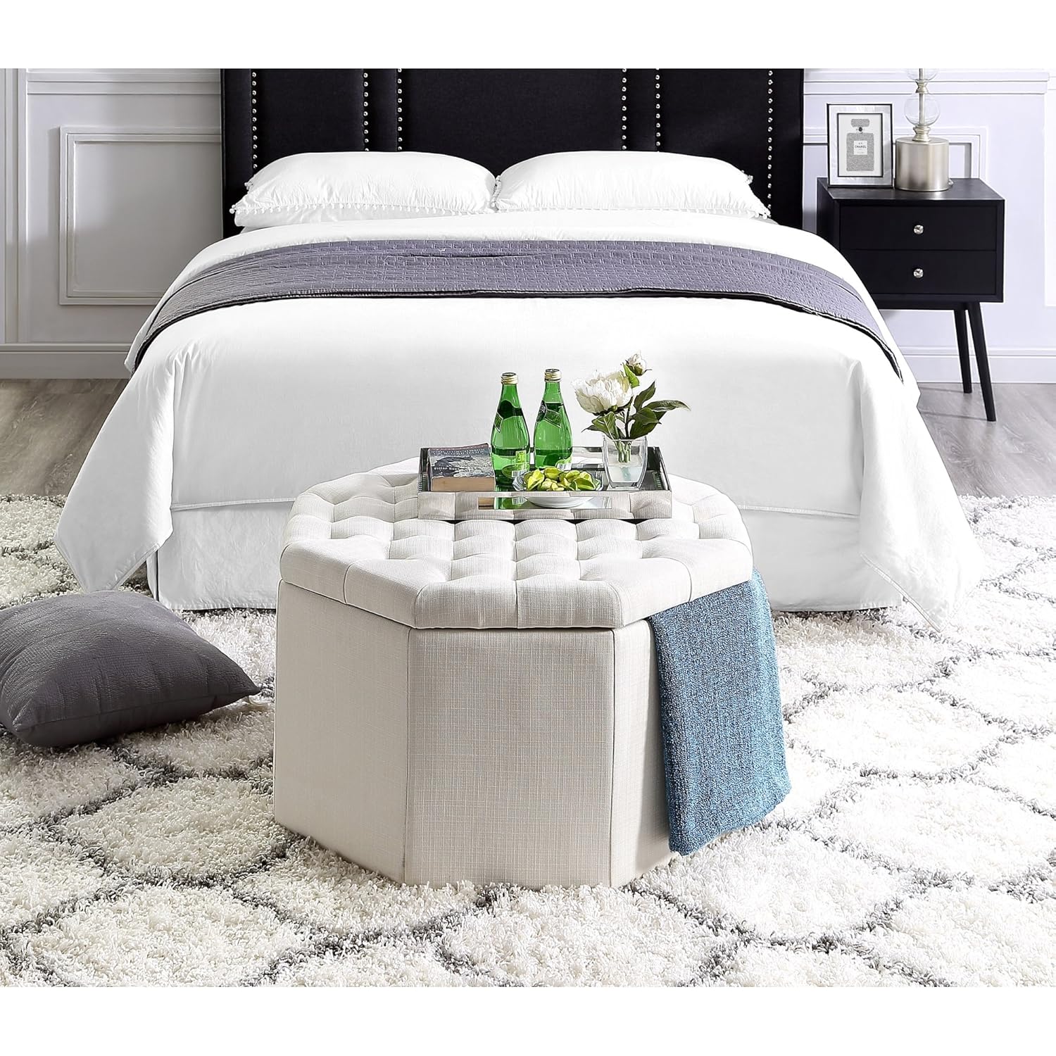 Best chair and ottoman slipcover off white