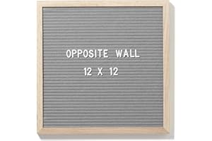 Opposite Wall Changeable Grey Felt Letter Board Solid Oak Wood Frame with White Letters, Sign Boards for Home Décor, Motivati