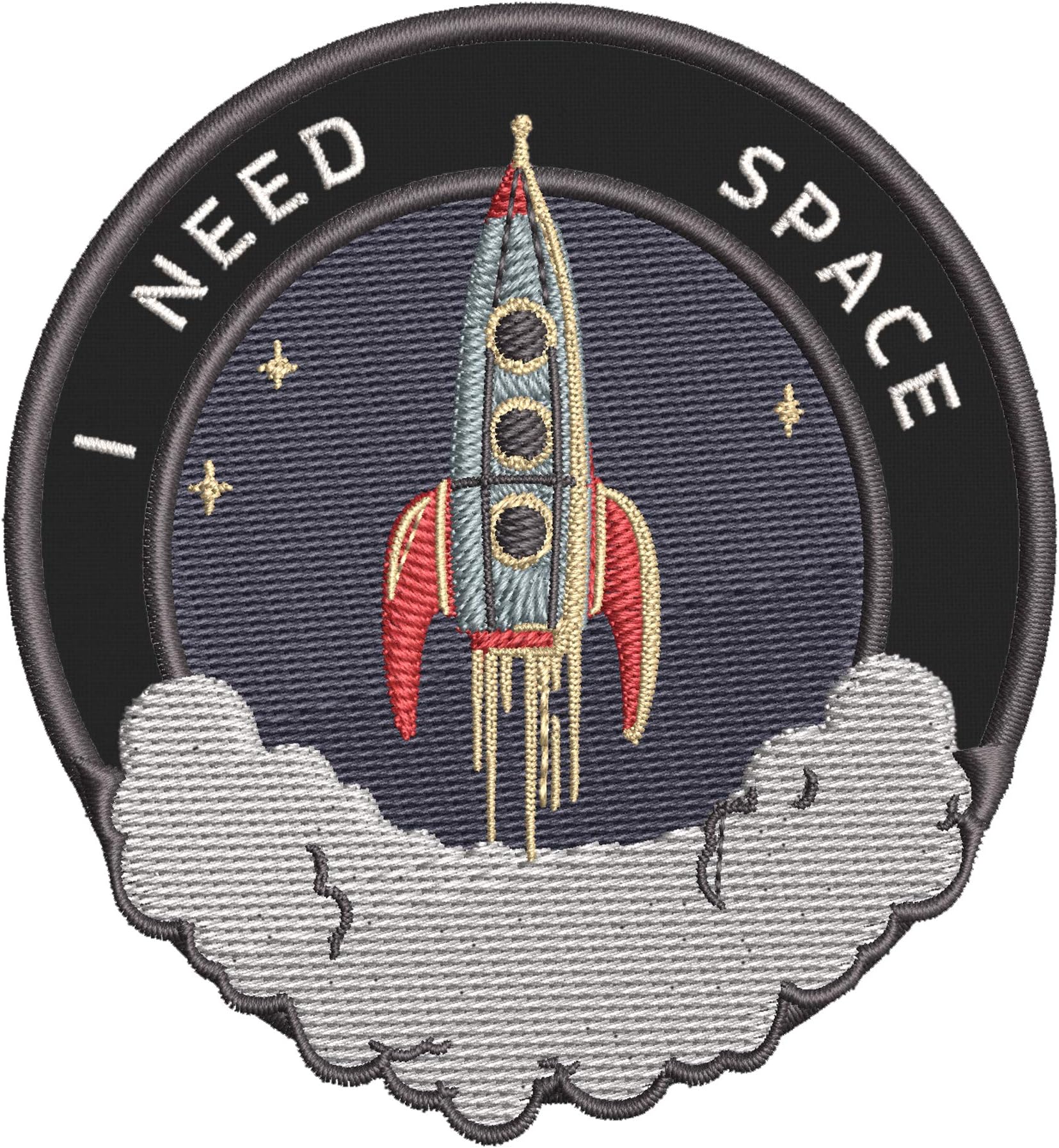 I Need Space Retro Embroidered Premium Patch DIY Iron/Sew-on Decorative NASA Planets Rocket Shuttle Astronaut Mission Control Stargazer