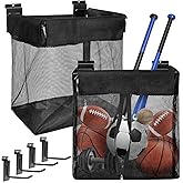 Fondpen Large Mesh Slatwall Baskets 2 Sets, 16x16x12 Inch Slat Wall Mesh Baskets with 4 Hooks, 48L Mounted Hanging Slatwall Basket for Shop Garage Gym Toy Display Storage Panel Accessories