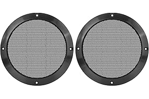 X AUTOHAUX 2pcs 6.5 Inch Metal Glossy Audio Speaker Cover Mesh Subwoofer Grill Horn Guard Decorative Circle Grille Protector 
