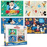 Disney Mickey Mouse 4 Pack Multipack Jigsaw Puzzlesor Kids Ages 3&ndash;6+ | Grow from 48 to 100 Pieces, Bonus Poster Guide, Precision-Cut Pieces, Puzzles for Kids Ages 4-6