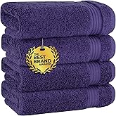 Cotton Paradise Hand Towels for Bathroom, 100% Cotton Turkish 4 Piece Hand Towel Set, Soft Absorbent Face Towels, Purple Hand Towels