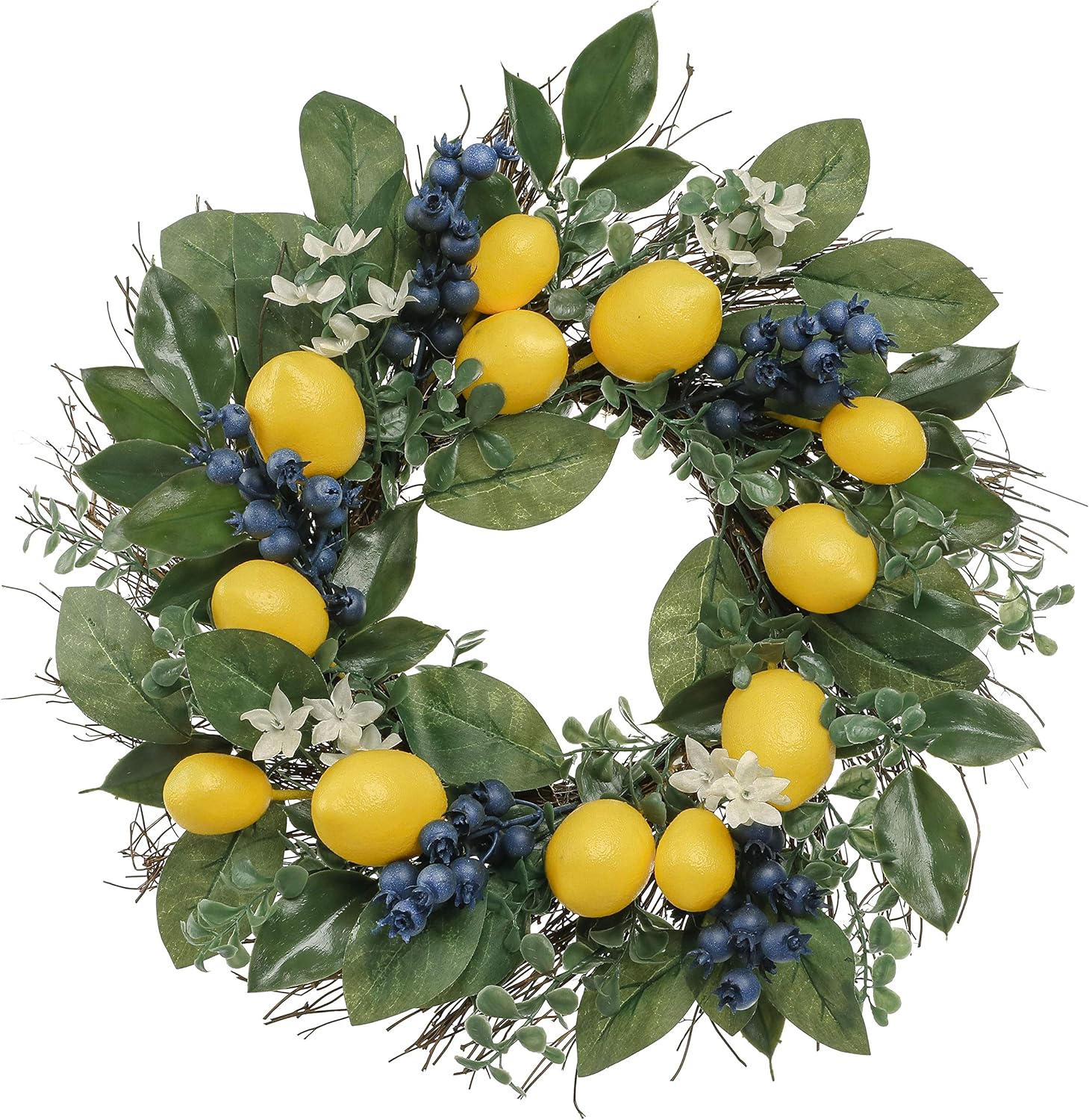 Valery Madelyn 15.7Inch/40cm Lemon Door Wreath, Spring Summer Flower