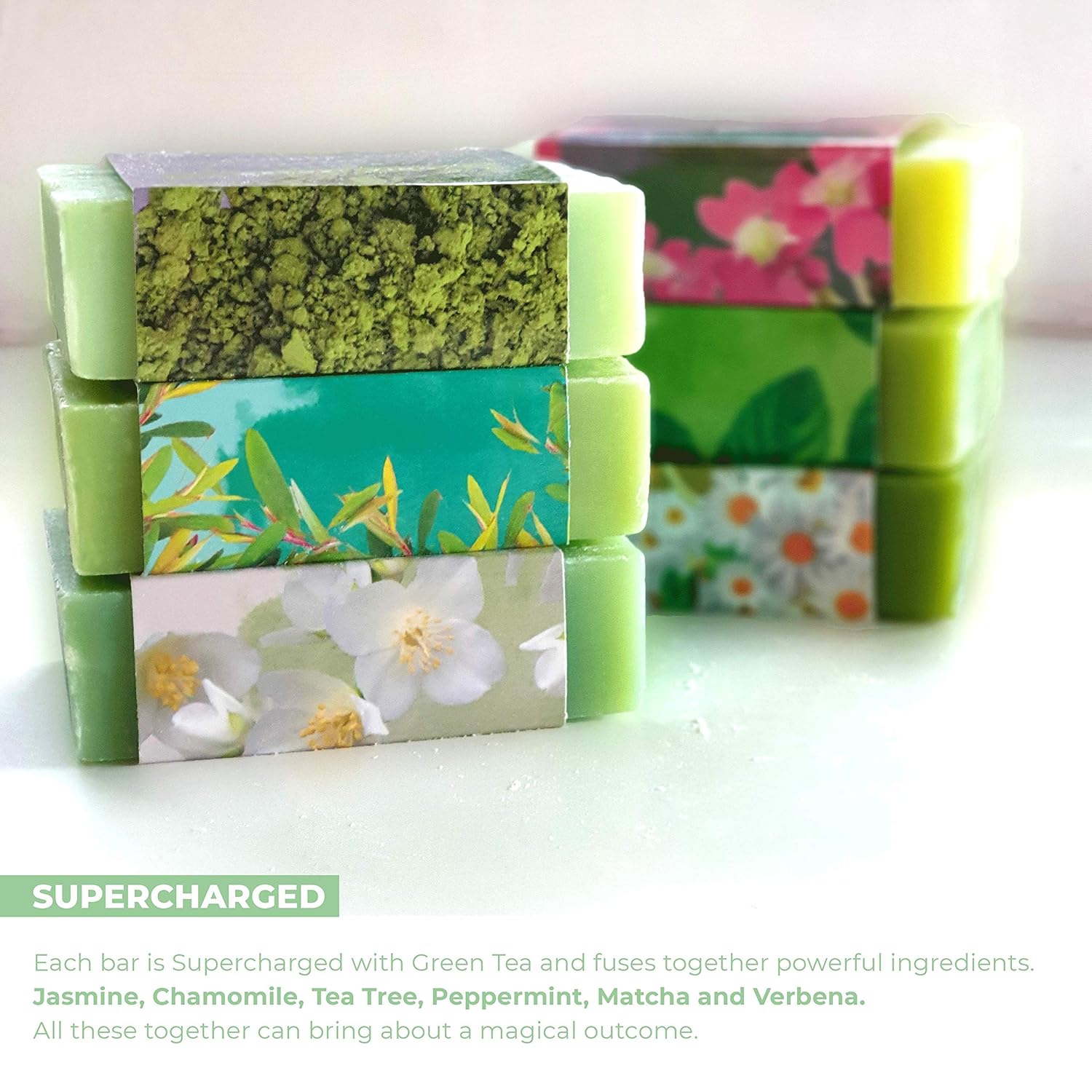 O Naturals 6-Piece Green Tea Bar Soap Collection. Moisturizing Cleansing Body Soap. Aromatherapy Antioxidant Herbal Soap Triple Milled Vegan Organic Ingredients Shea Butter Enriched. Men & Women 4oz : Beauty
