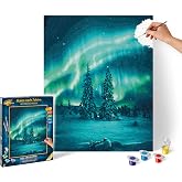 Schipper 602100437 MNZ 609130813 Numbers &ndash; Polar Lights Pictures for Adults with Brush and Acrylic Paints 40 x 50 cm, Multicoloured