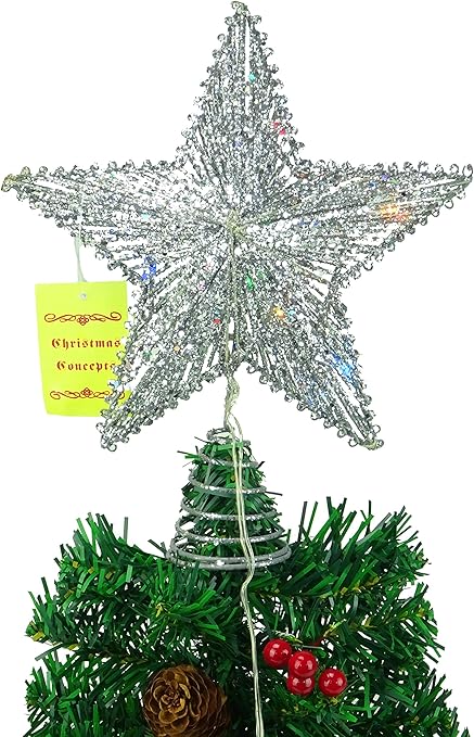 Stella Di Natale Con Luci.Christmas Concepts 10 Springy Accendere Tree Top Stella Di Natale Con Luci Led A Colori Cangianti Amazon It Casa E Cucina
