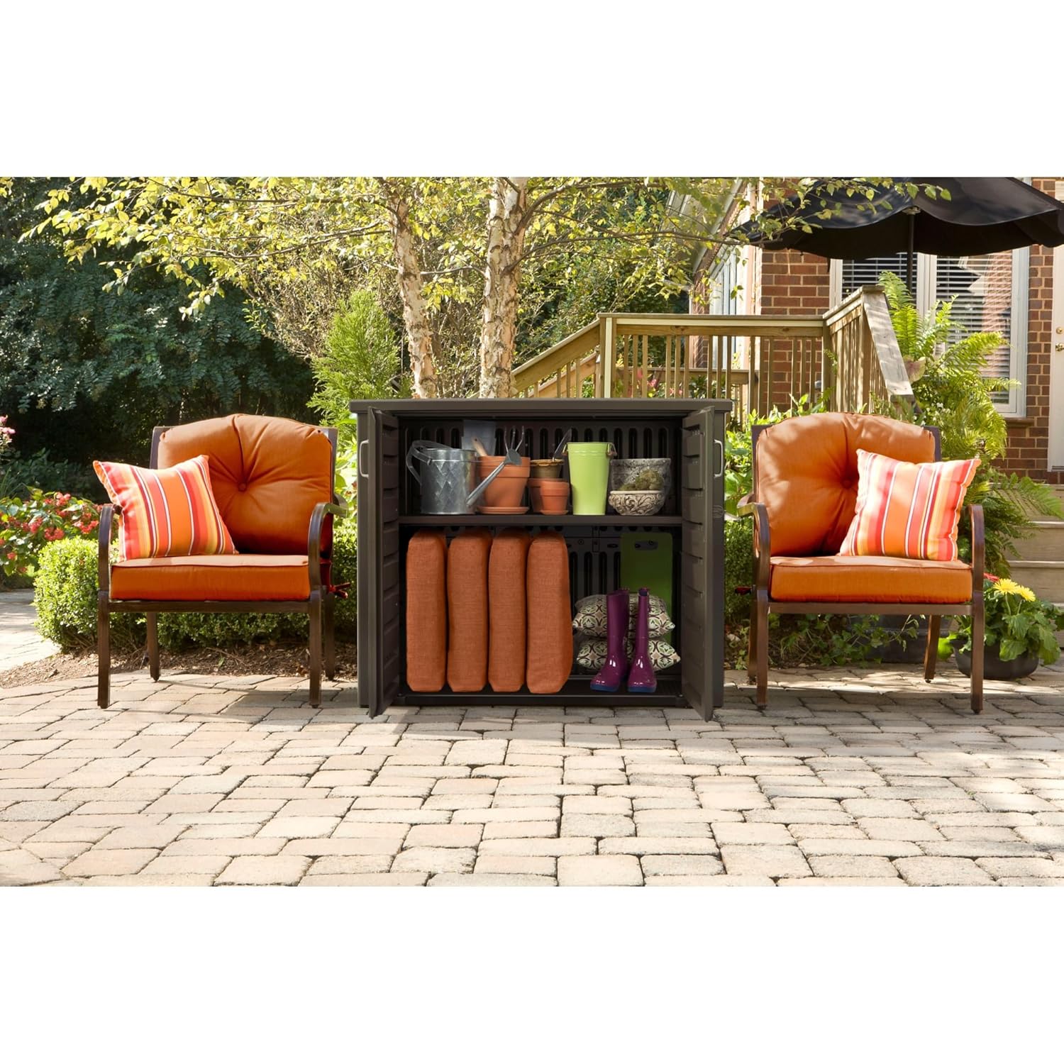 Black Oak Rattan Wicker Basket Weave 1863391 Rubbermaid Patio Chic