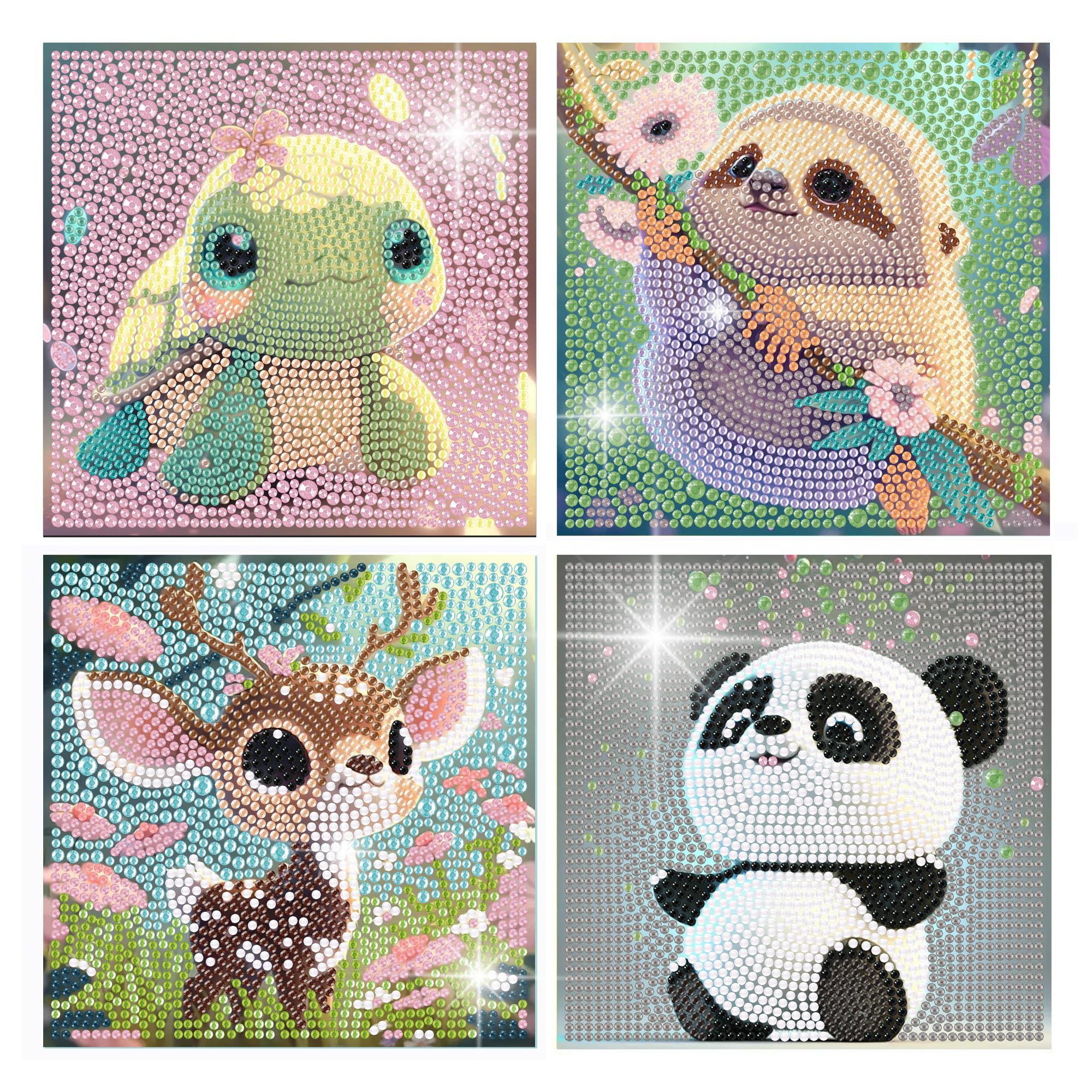 DIYGEMDOT 6 Pack Kids Diamond Art Kits - Cute Animals, 5D Diamond Painting For Ages 6-12, Birthday Crafts