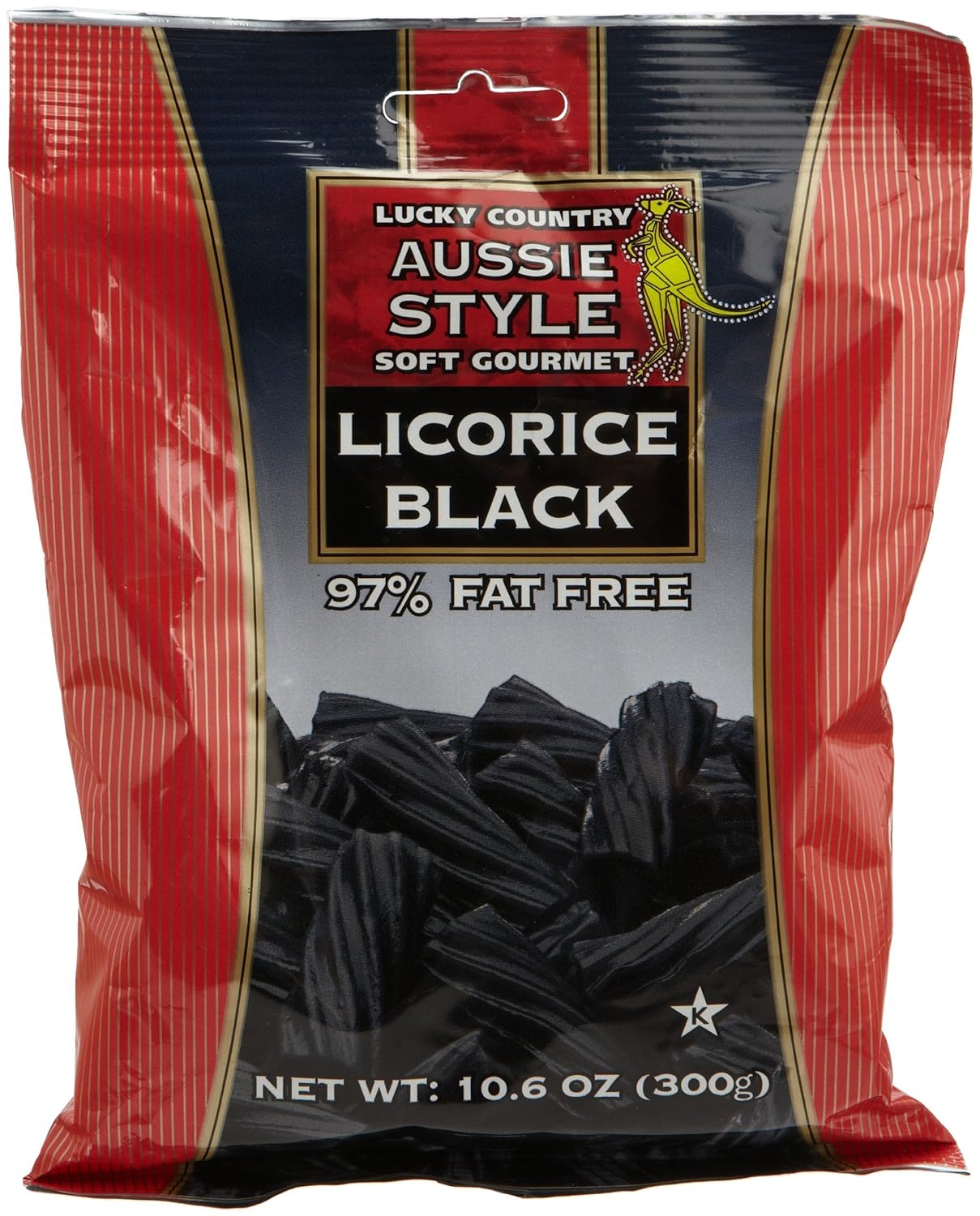 Lucky Country Licorice, Black, 10.6Ounce Bags (Pack of 6