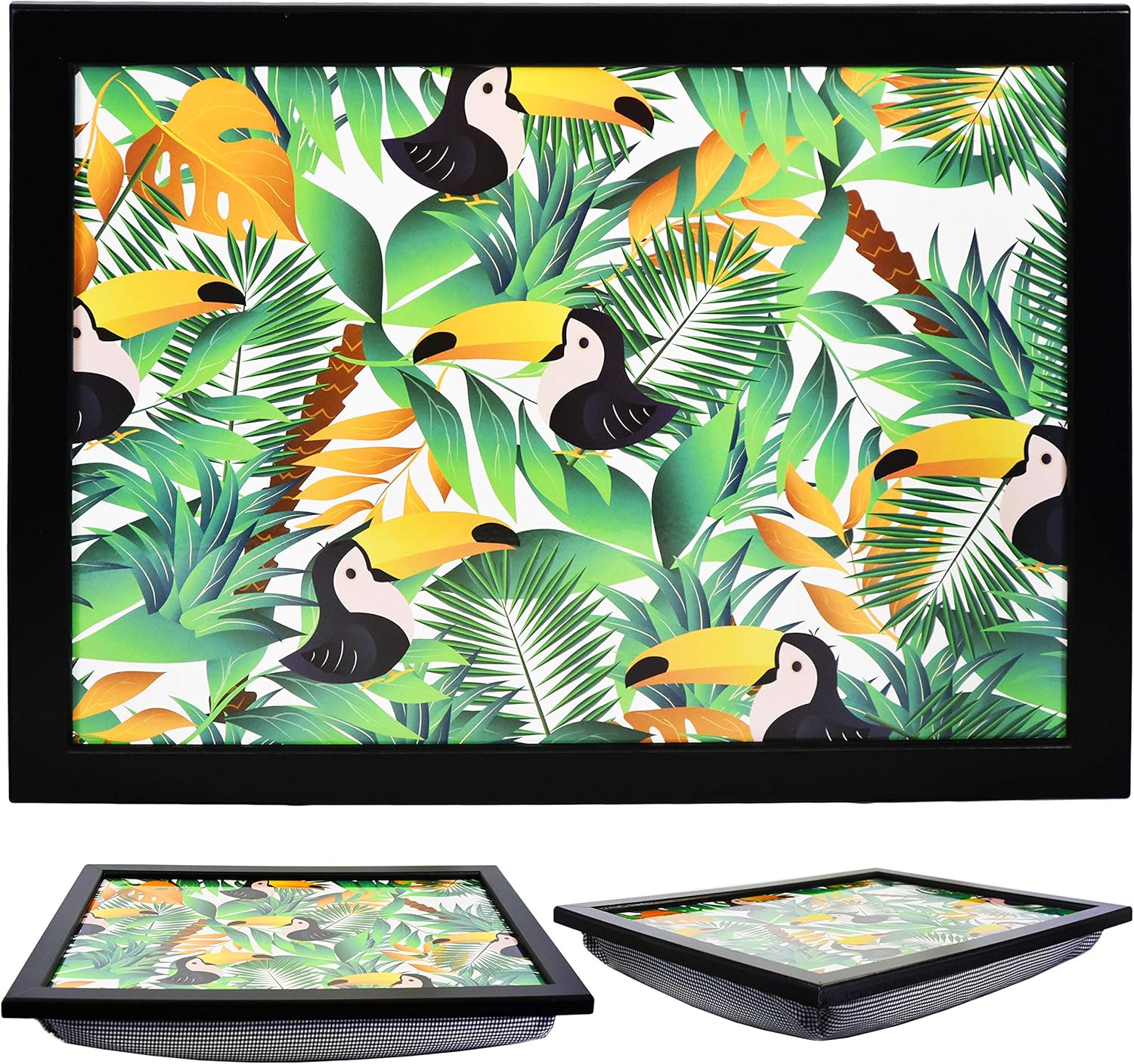 Large Wooden Soft Padded Cushioned Bean Bag Lap Dinner Laptop Food TV