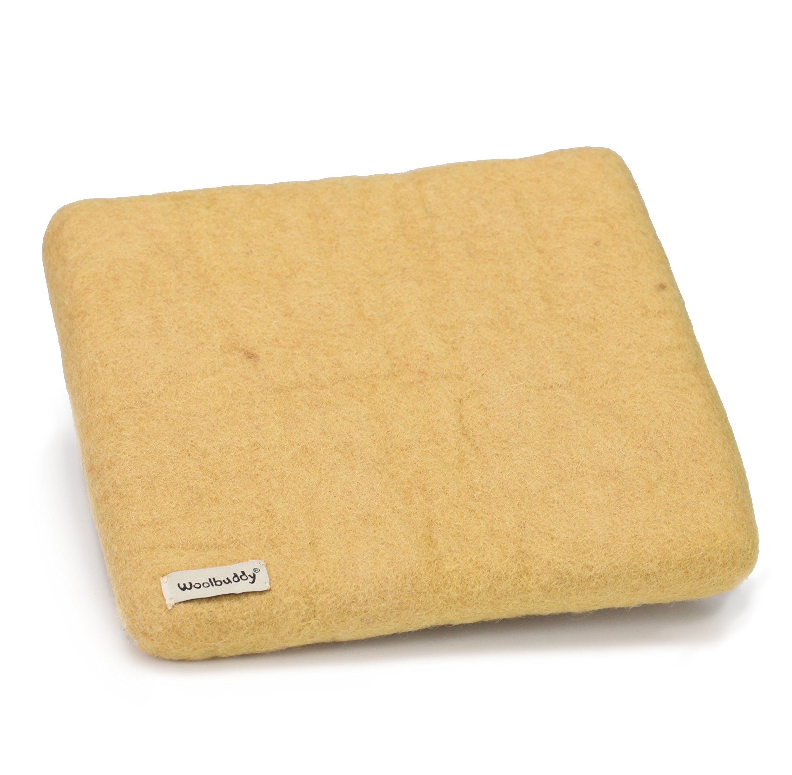 Woolbuddy Needle Felting Pad – Yellow Wool Mat 10x10x1.5 – Foam Alternative Base for 3D, Wet, & Dry Felting Crafts